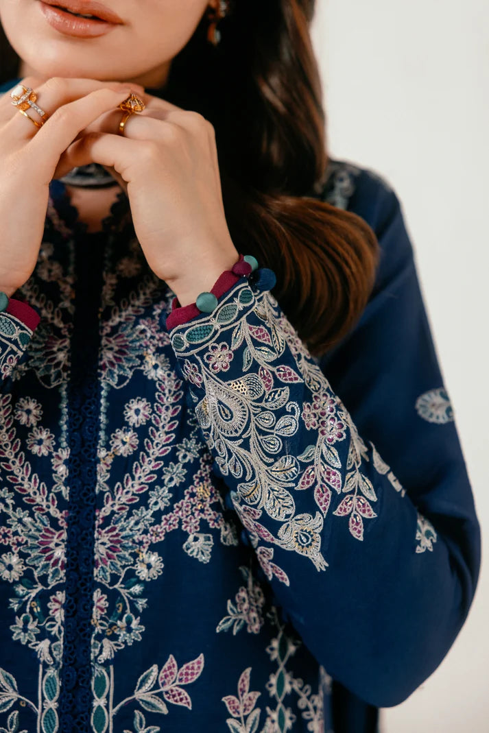 Florent - Silk Embroidered- Celest