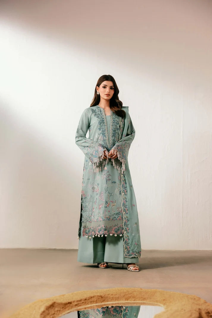 Florent - Silk Embroidered - Emeraude