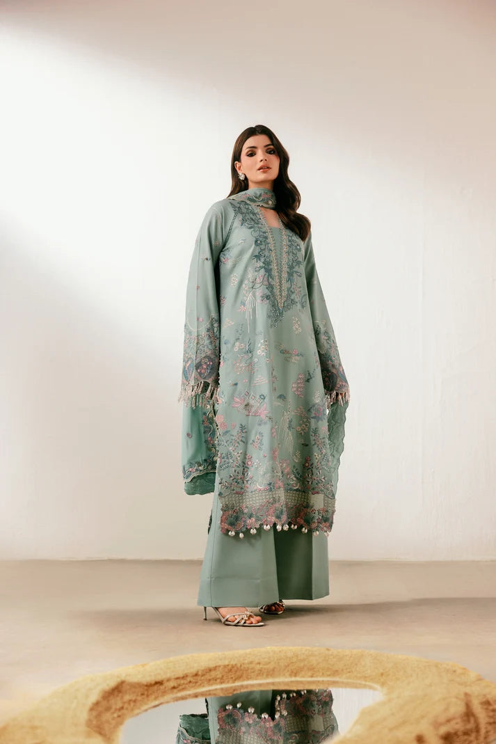 Florent - Silk Embroidered - Emeraude