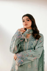 Florent - Silk Embroidered - Emeraude