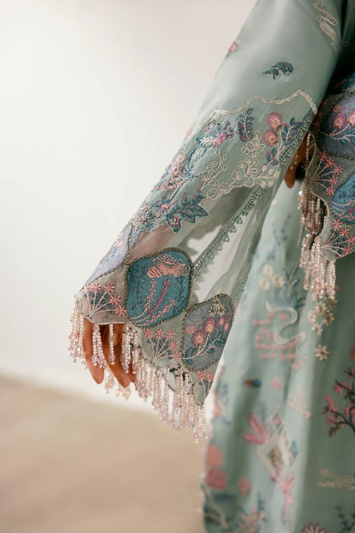 Florent - Silk Embroidered - Emeraude