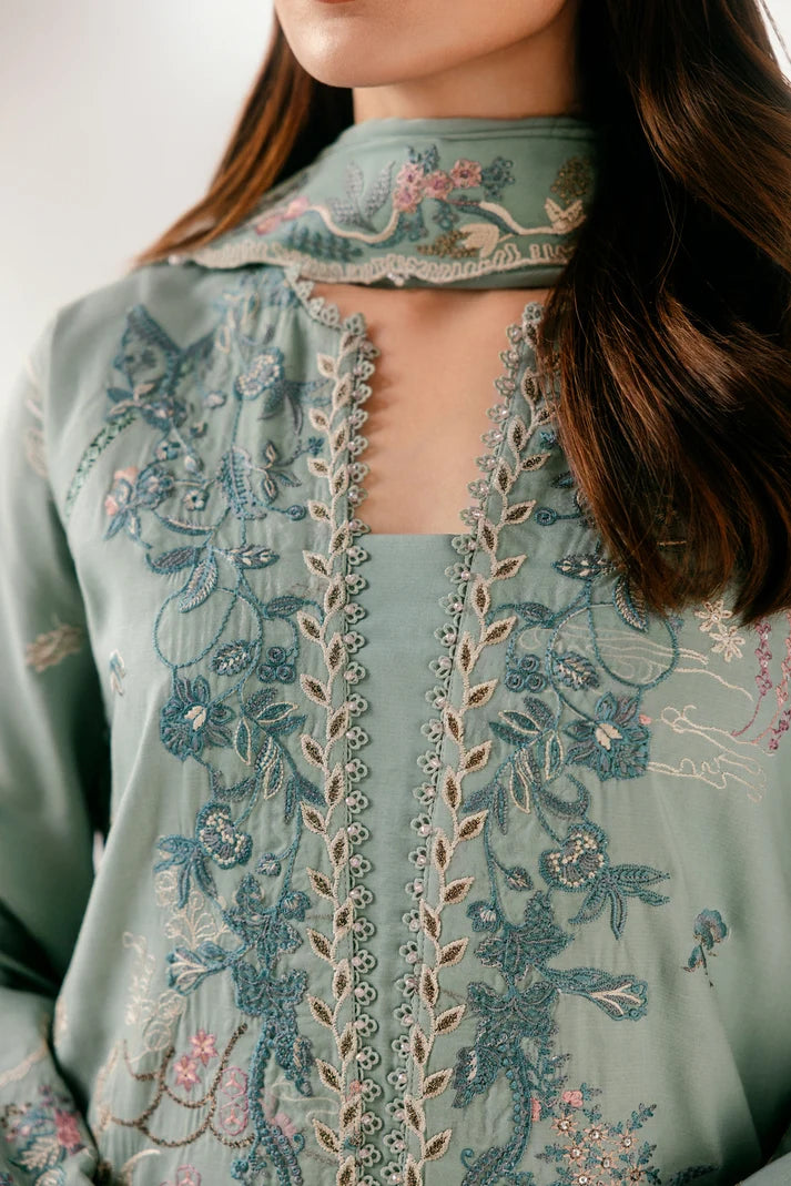 Florent - Silk Embroidered - Emeraude
