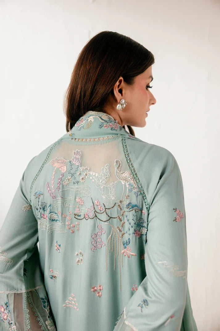 Florent - Silk Embroidered - Emeraude