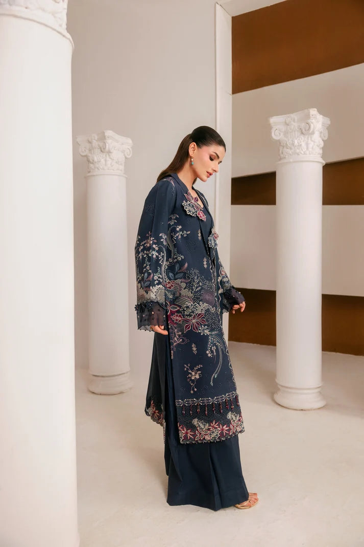 Florent - Silk Embroidered - Obsidian Bloom