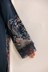 Florent - Silk Embroidered - Obsidian Bloom