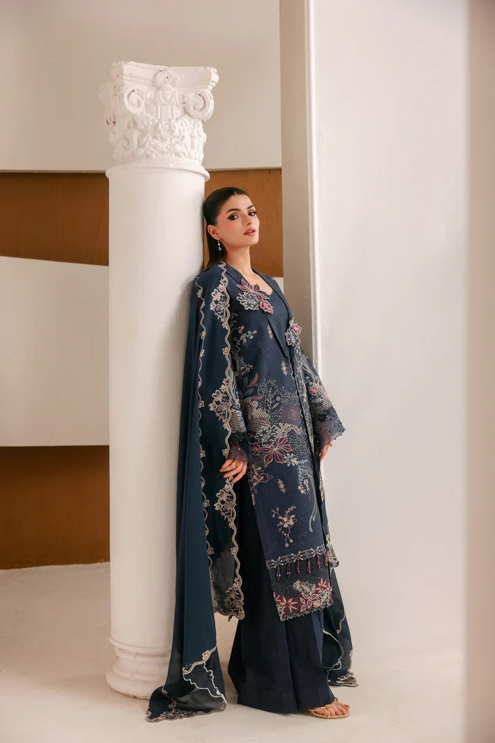 Florent - Silk Embroidered - Obsidian Bloom