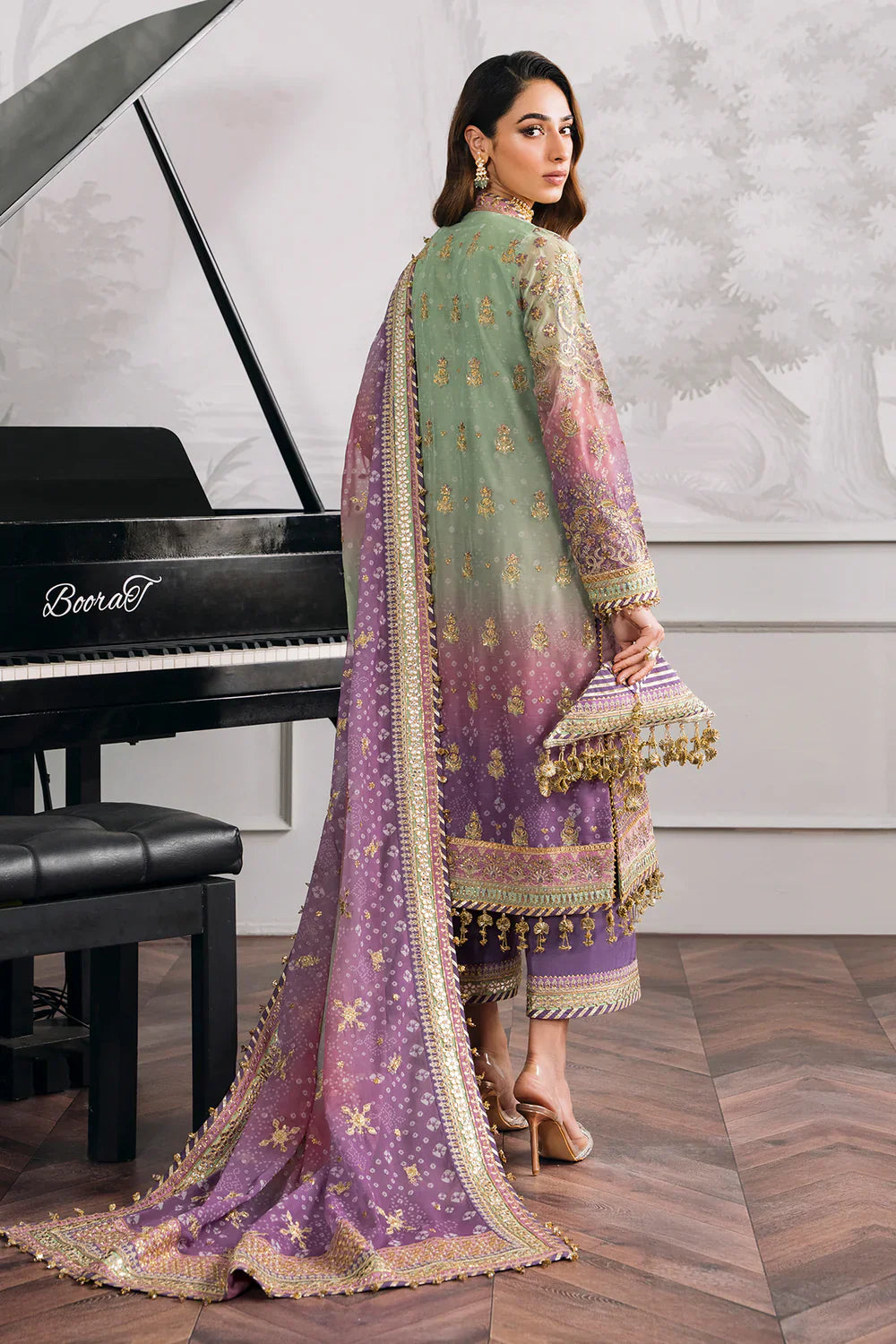 EMBROIDERED CHIFFON CH12-08