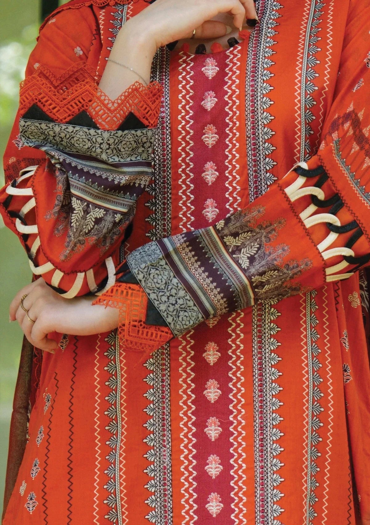 Meerak - Summer Wine - Print Embroidered Lawn - Scarlett
