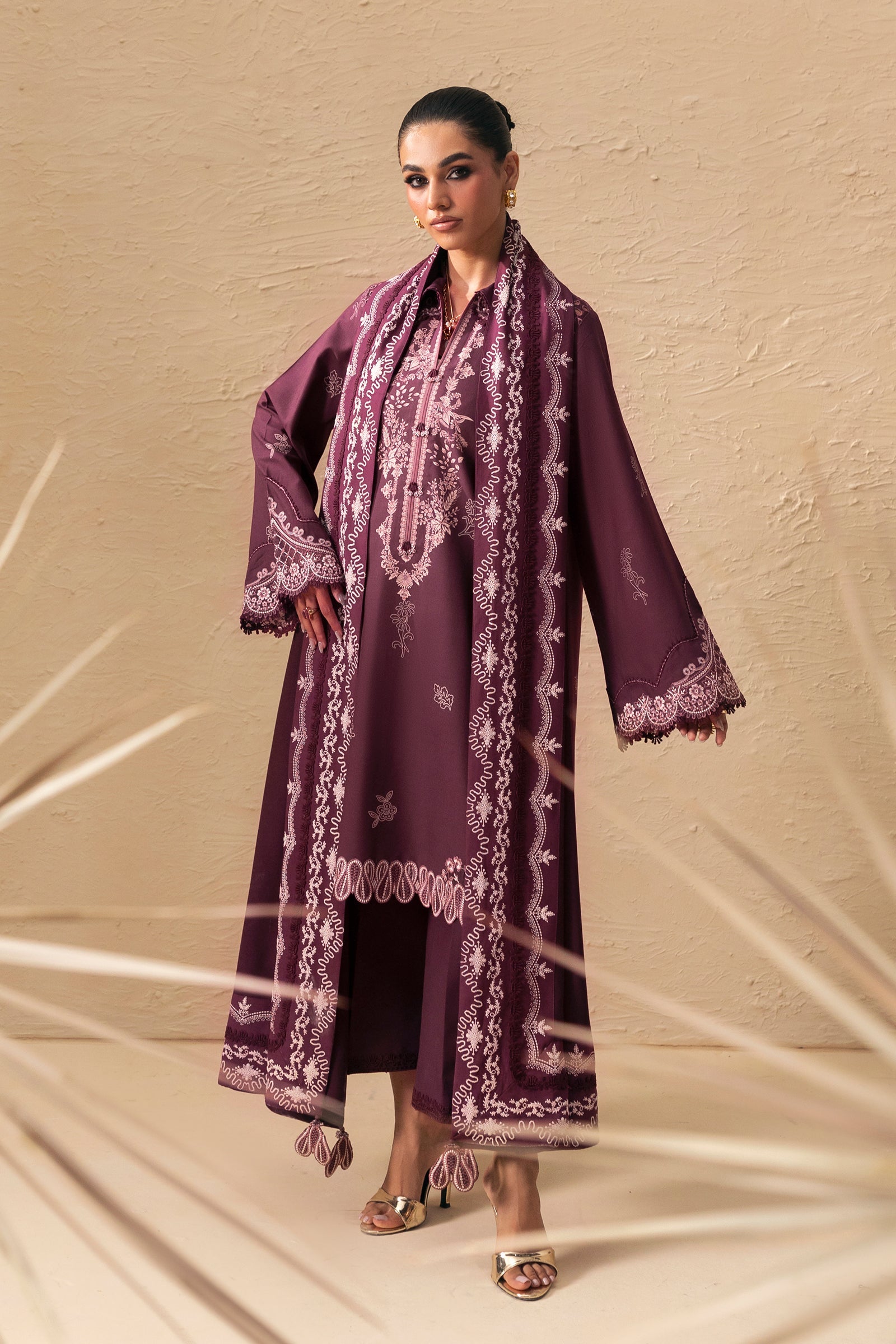 Qalamkar - QPrints Winter '26 - Linen - QPW-02 (B) Veena