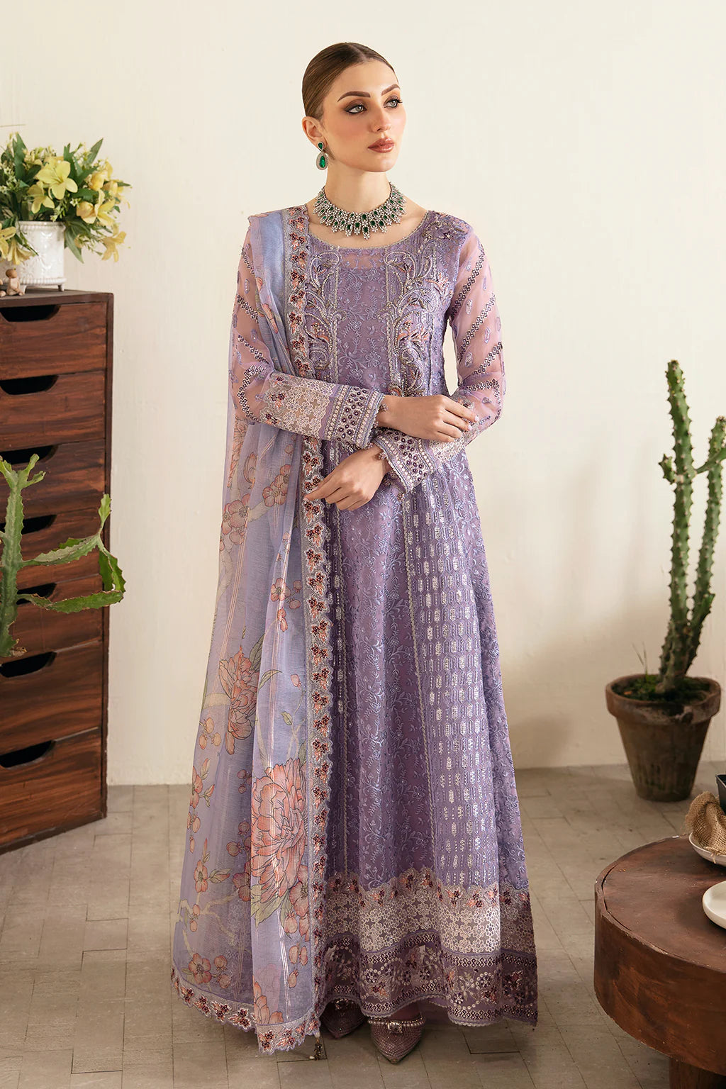 Ramsha - Luxury Embroidered Organza - E-107