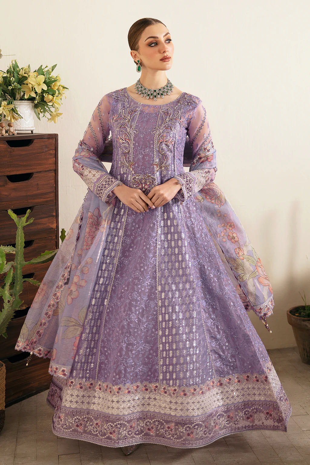 Ramsha - Luxury Embroidered Organza - E-107