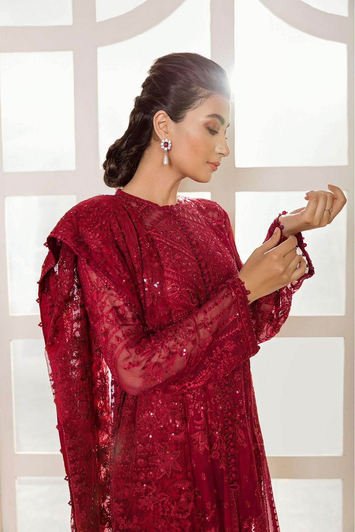 Baroque - Embroidered Chiffon - Red Velvet