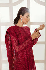 Baroque - Embroidered Chiffon - Red Velvet