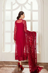 Baroque - Embroidered Chiffon - Red Velvet