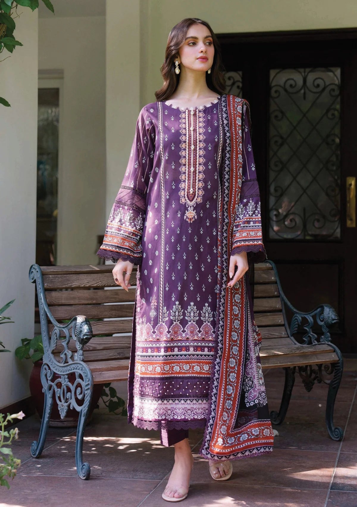Meerak - Summer Wine - Print Embroidered Lawn - Eden