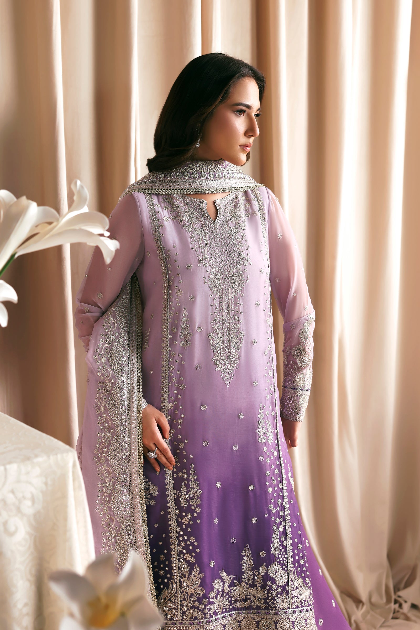 Zarif - Siraya - Embroidered Chiffon - Nigah