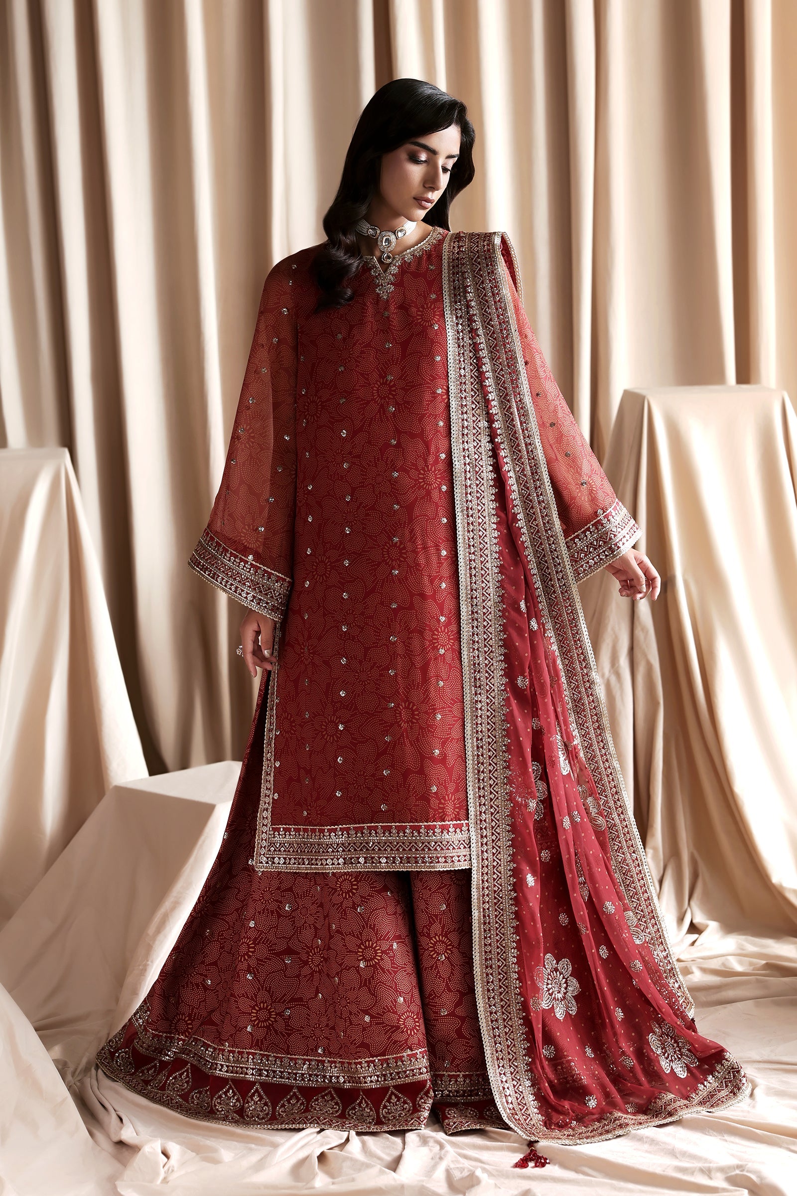 Zarif - Siraya - Embroidered Chiffon - Maheen