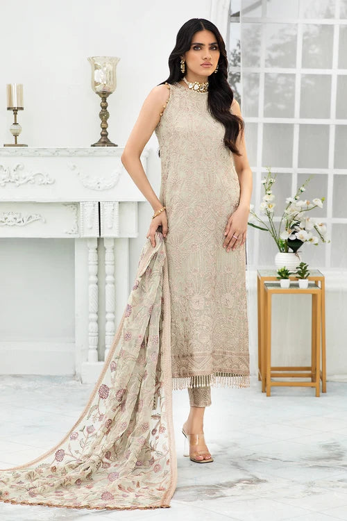 Zarif -  Embroidered Net - Flora