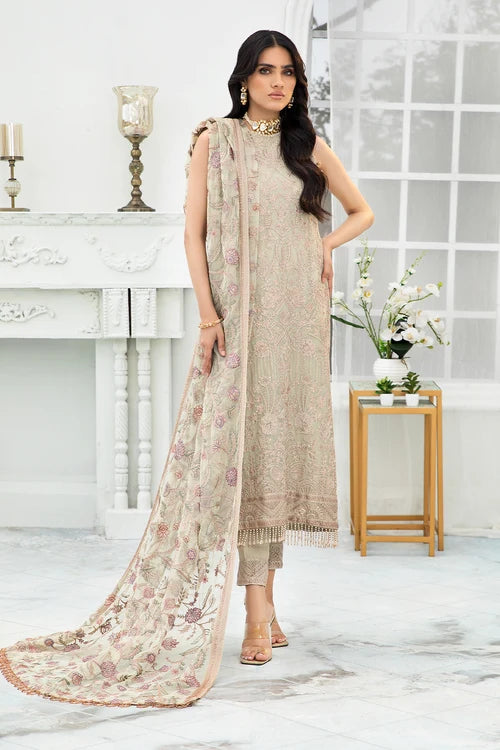 Zarif -  Embroidered Net - Flora