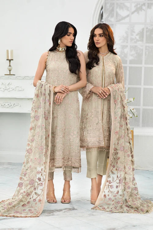 Zarif -  Embroidered Net - Flora