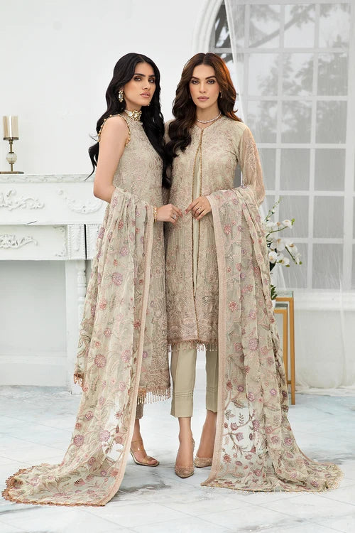 Zarif -  Embroidered Net - Flora