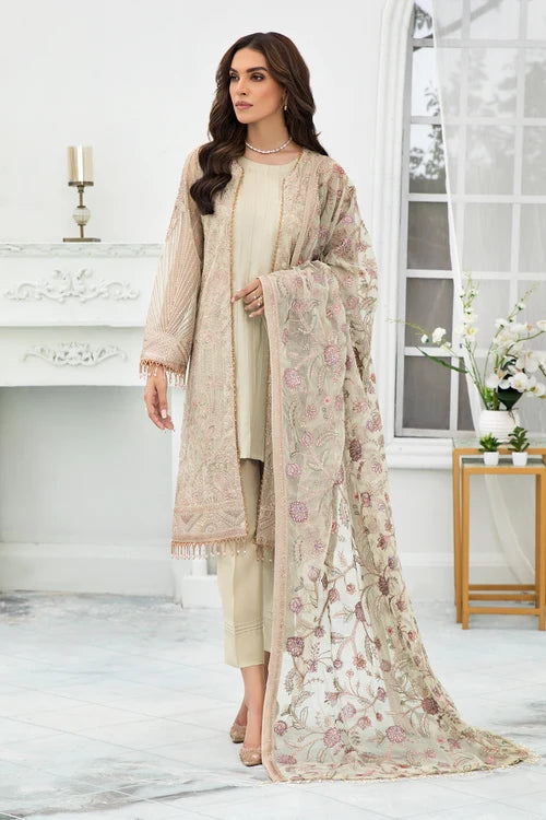 Zarif -  Embroidered Net - Flora