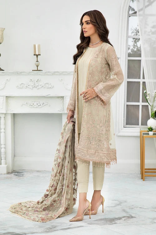 Zarif -  Embroidered Net - Flora