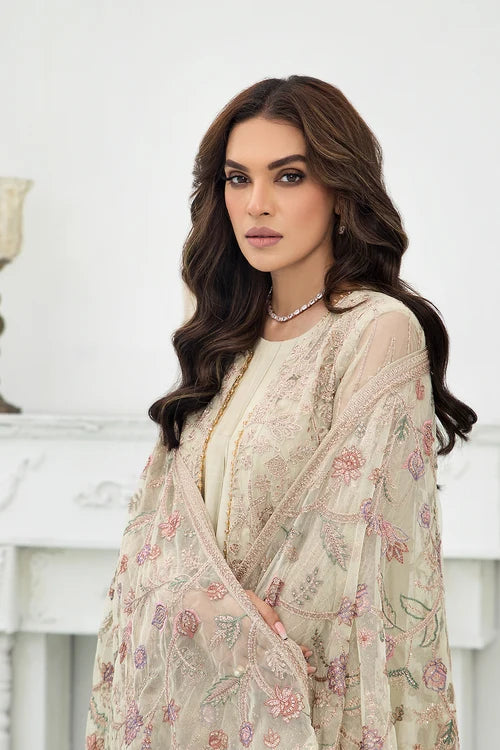 Zarif -  Embroidered Net - Flora