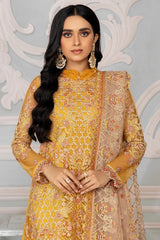 Zarif - Bahaar - Embroidered Net - Goldier
