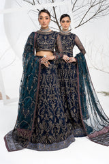 Zarif - La Celeste - Embroidered Net - ZLC 01 BLUEBERRY