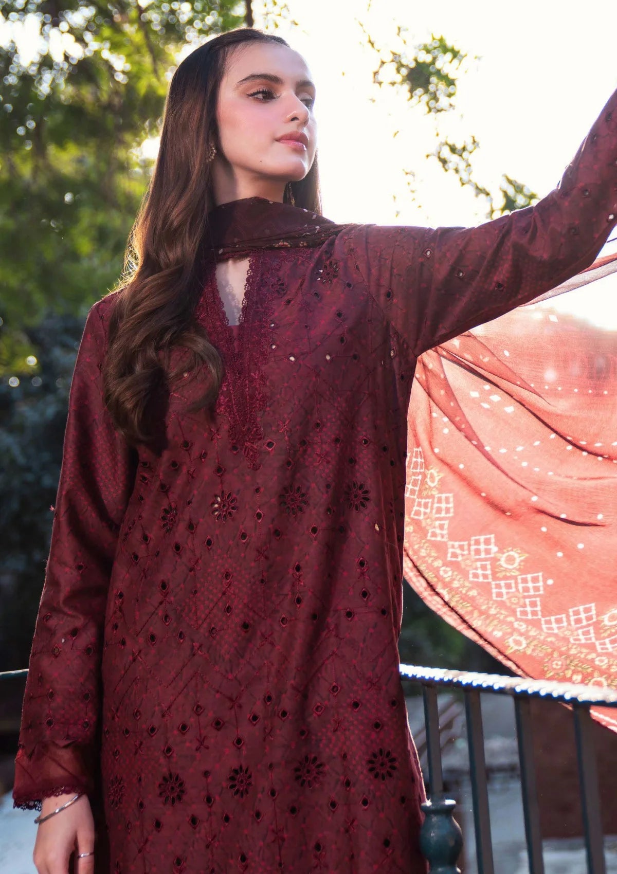 Neeshay - Lawn - Summer Lines - Printkari - GARNET