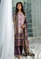 Meerak - Print Embroidered Linen - Lavender Dream
