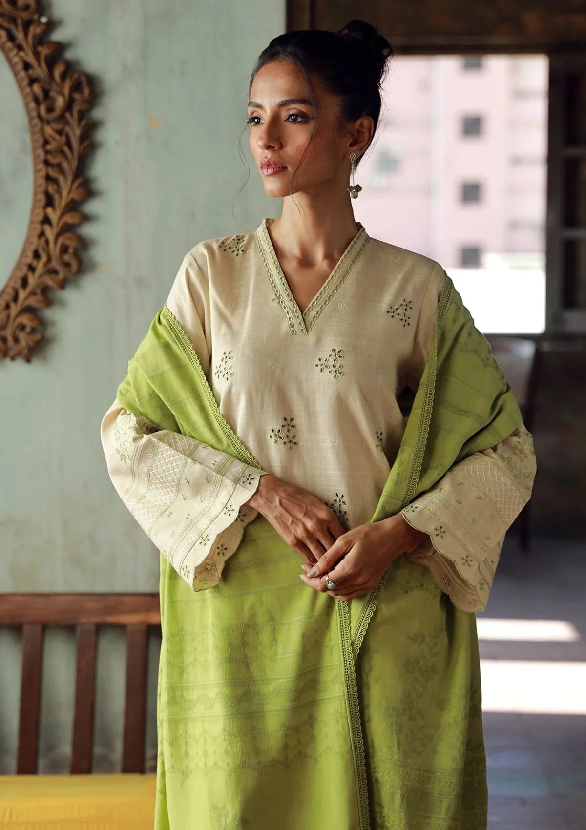 Sahar - Autumn Winter Embroidered Cross Hatch - CH-E-V1-24-04