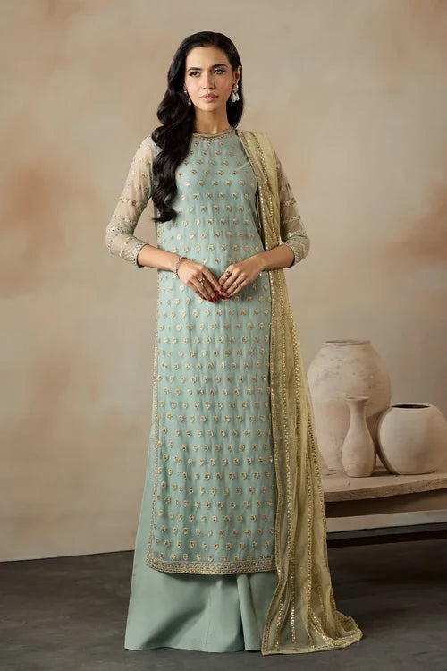 Zarif - Embroidered Net - Azhara