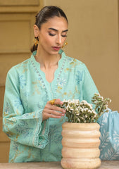 Sahar - Embroidered Khaddar AW2-25-06 - Ocean Opal