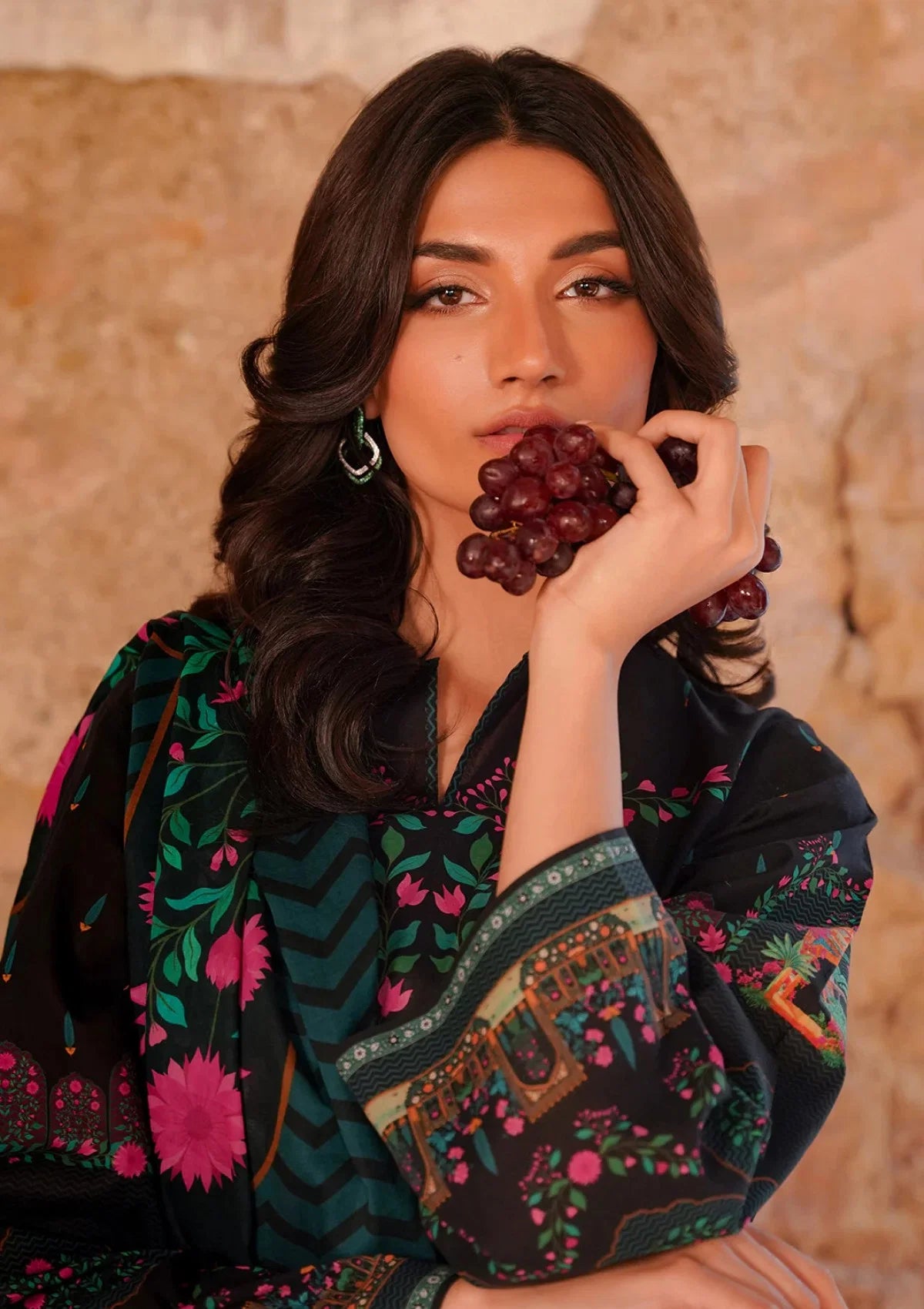 Sahar - Printed Lawn - Monochrome Bloom