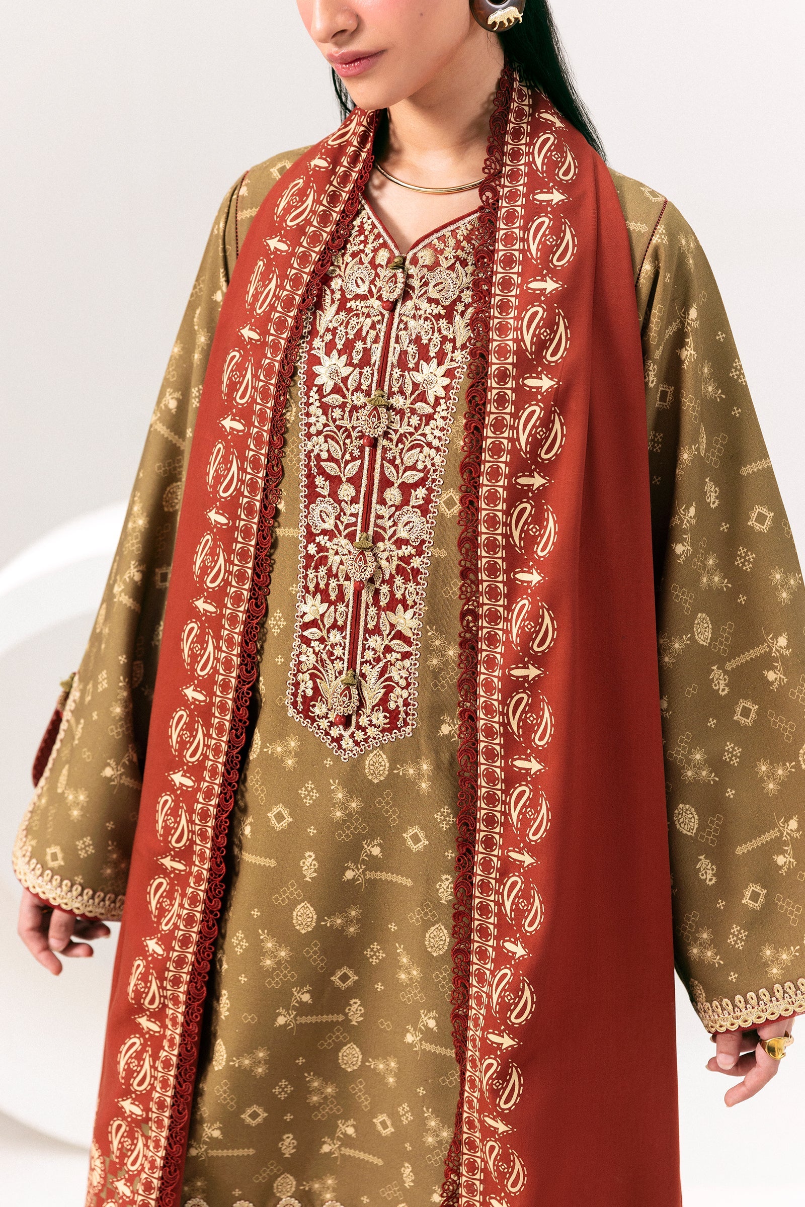Qalamkar - QPrints Winter '26 - Linen - QPW-10 (B) Hafsa
