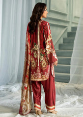 Meerak - Print Embroidered Linen - Rust Ember