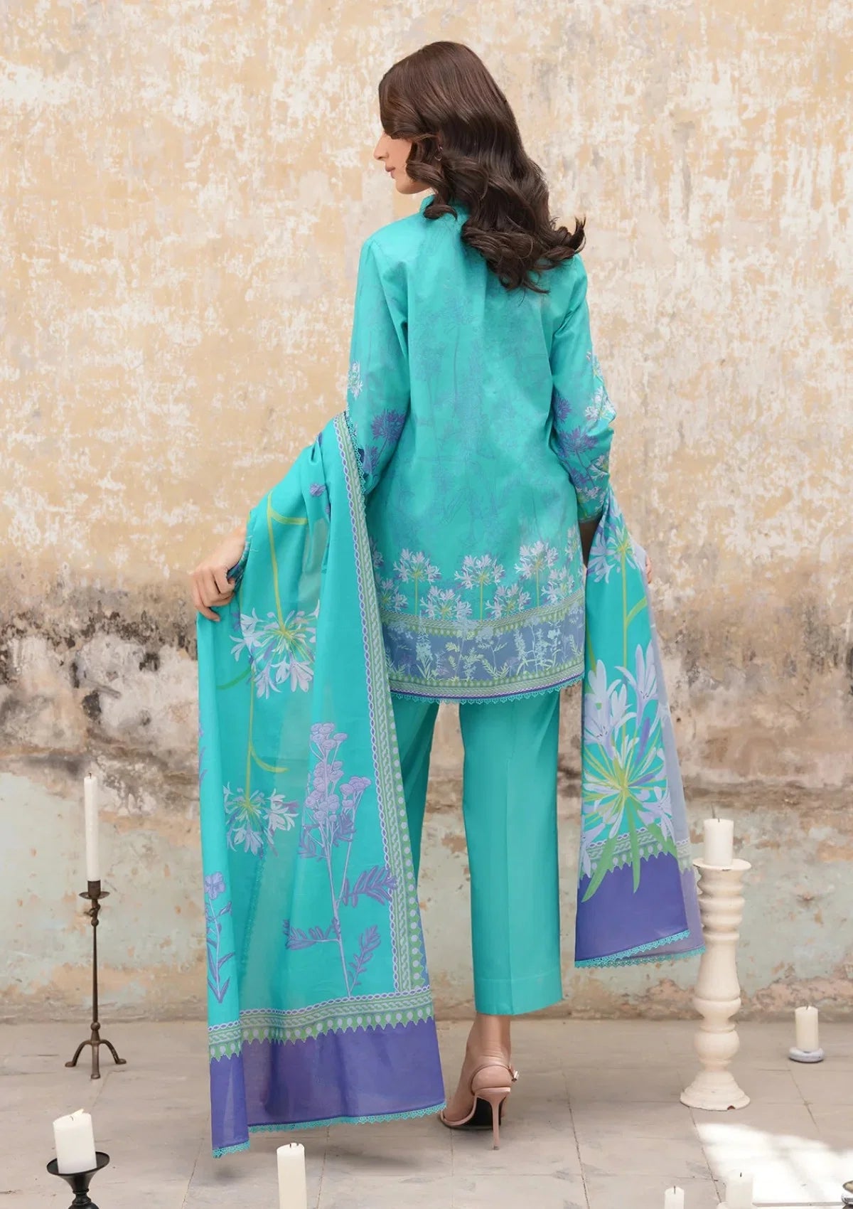 Sahar - Printed Lawn - Lavender Skies