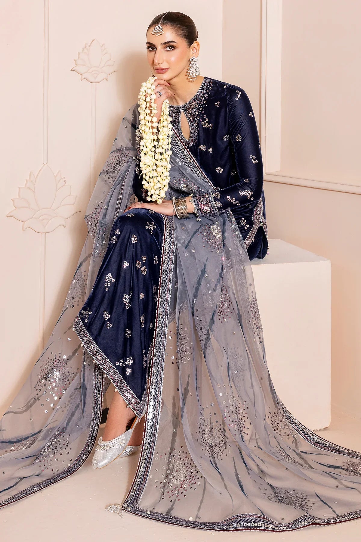 Embroidered Velvet Formal CVF D-03