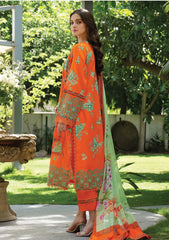 Meerak - Summer Wine - Print Embroidered Lawn - Arancia
