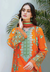 Meerak - Summer Wine - Print Embroidered Lawn - Arancia