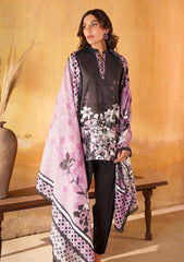 Sahar - Printed Lawn - Obsidian Iris