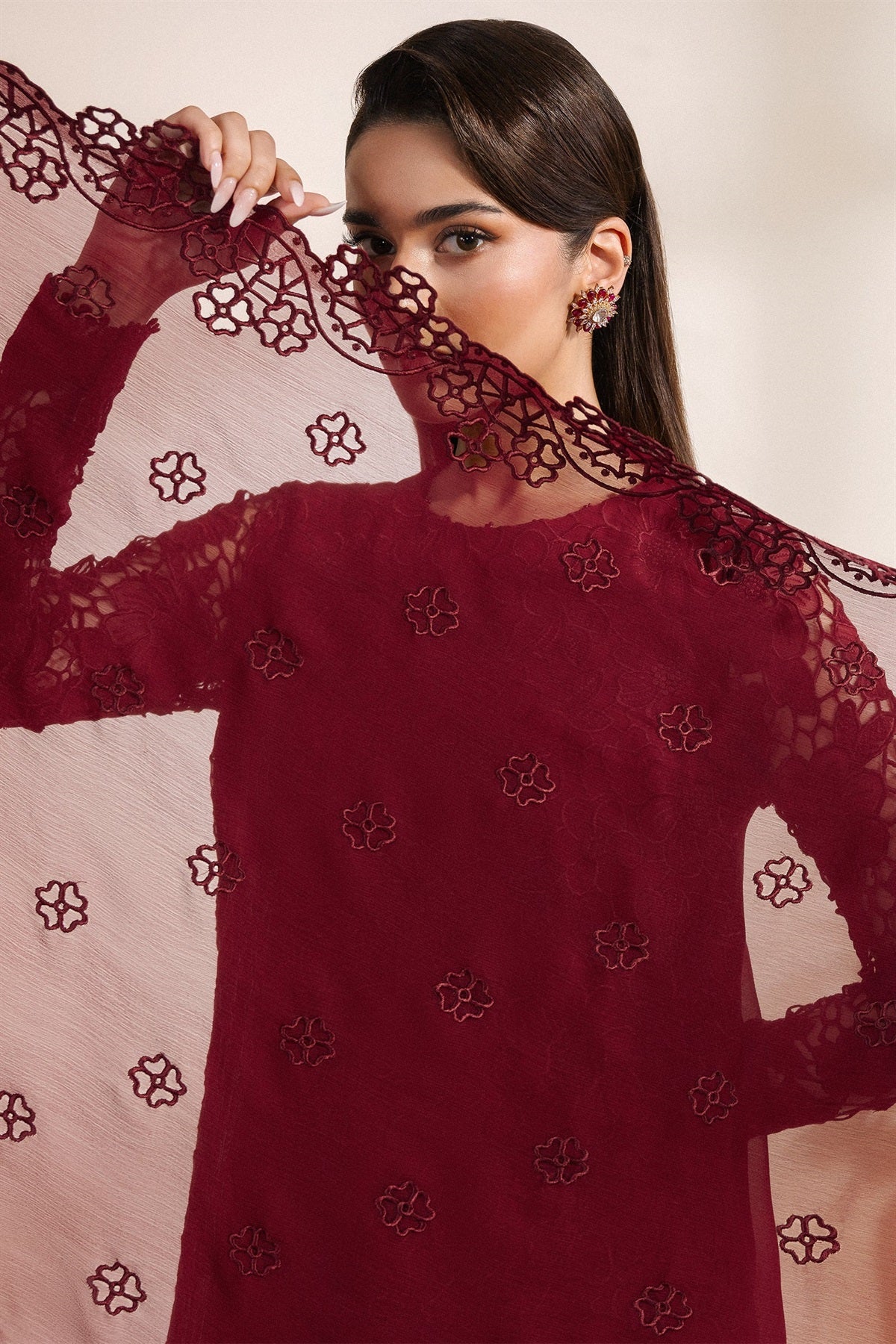 Zarif - Meraki - Embroidered Chiffon - Adaab