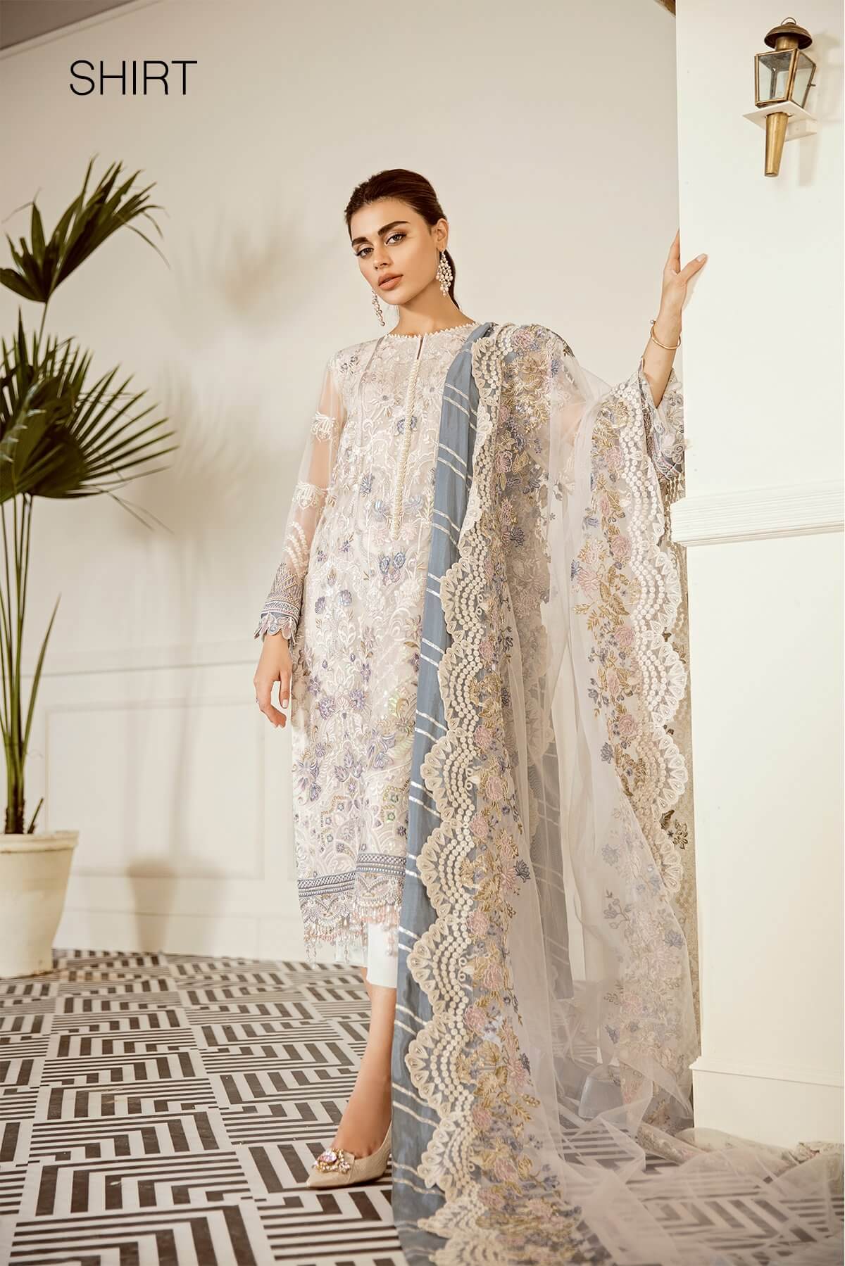 Baroque - Chantelle - Embroidered Chiffon 09-Pewter