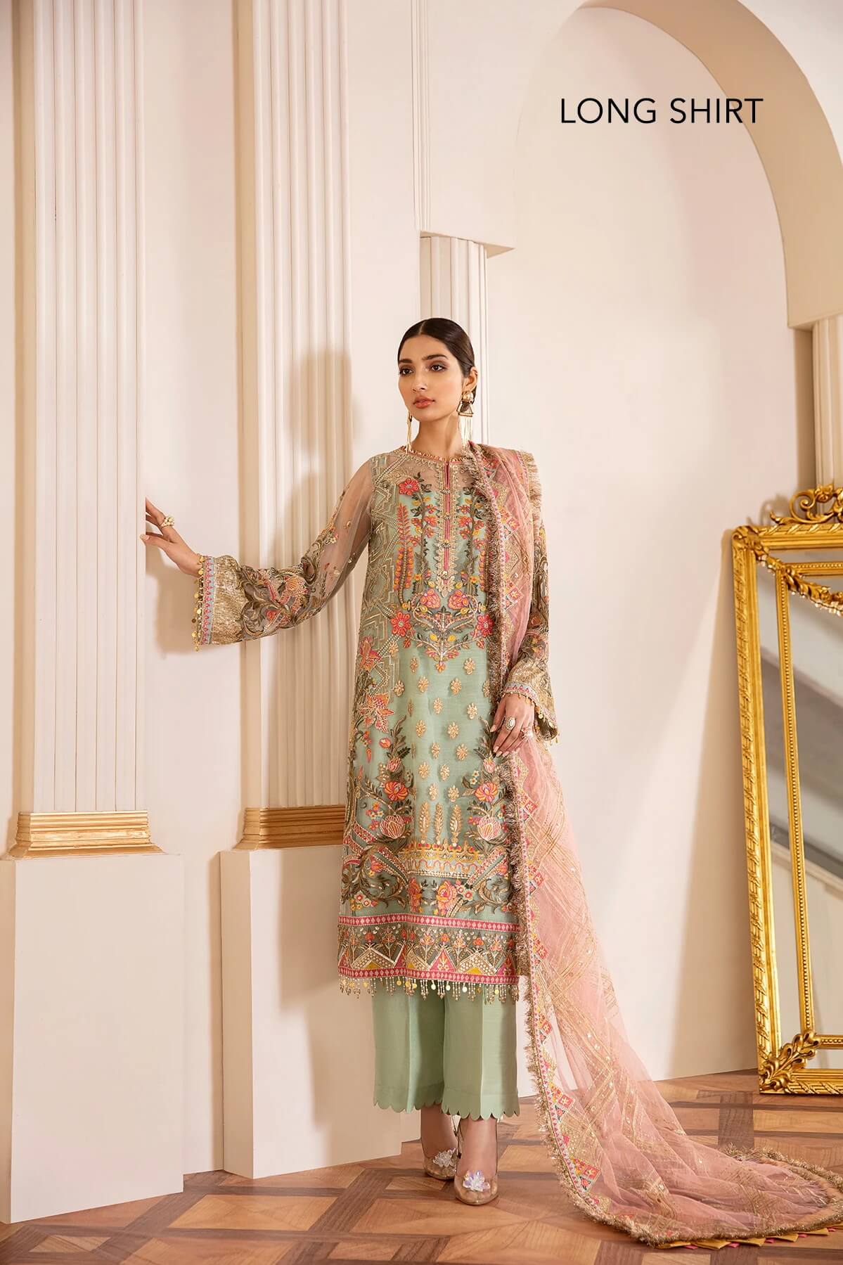 Baroque - Chantelle - Embroidered Chiffon D-01 Capri Sea
