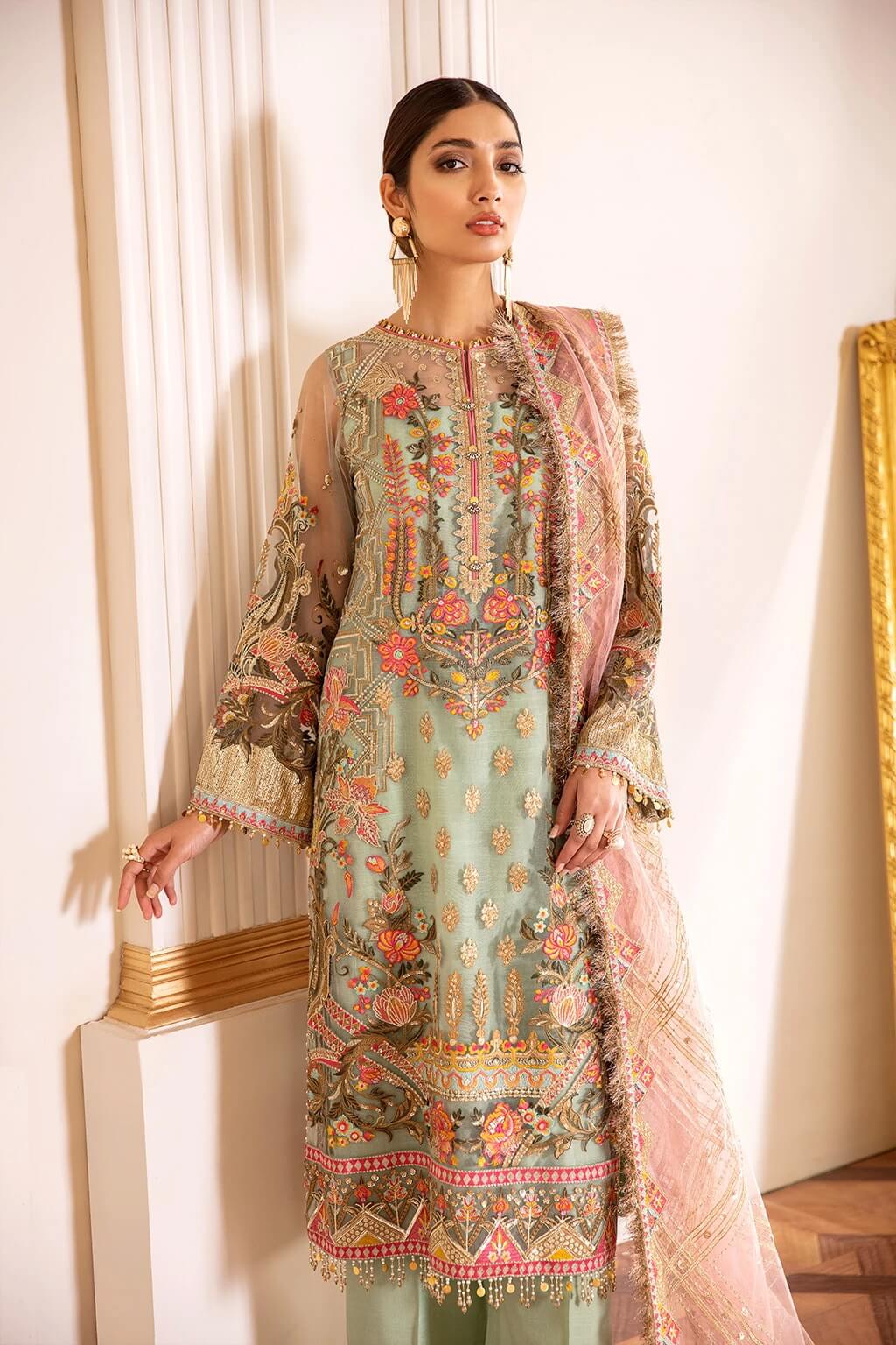 Baroque - Chantelle - Embroidered Chiffon D-01 Capri Sea