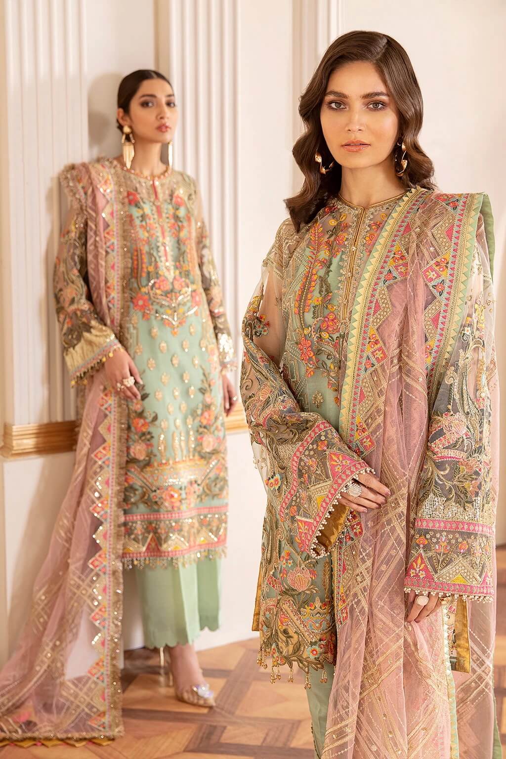 Baroque - Chantelle - Embroidered Chiffon D-01 Capri Sea