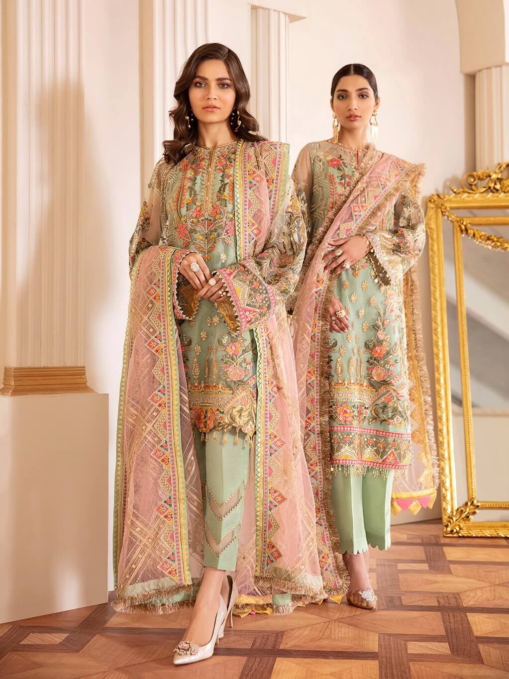 Baroque - Chantelle - Embroidered Chiffon D-01 Capri Sea