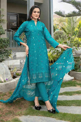 Tawakkal - Zarna Print Embroidered Lawn D-1136